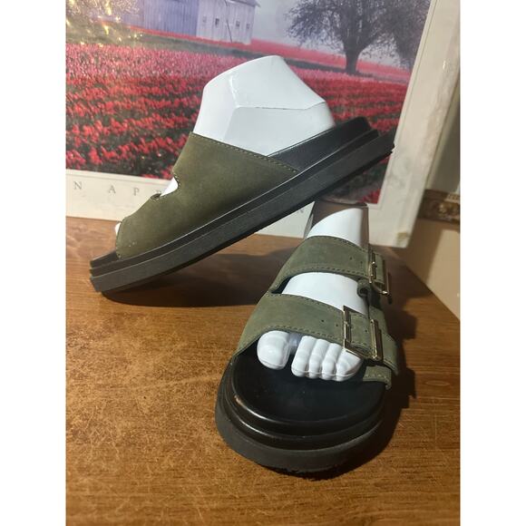 Aloha green Black chunky buckle sandals size 42 Spain Unisex - Picture 4 of 9